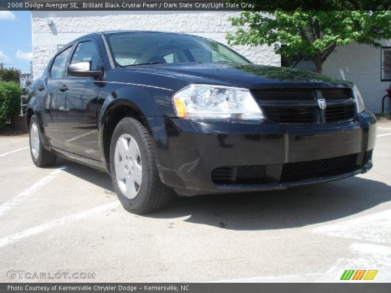 Brilliant Black Crystal Pearl / Dark Slate Gray/Light Slate Gray 2008 Dodge Avenger SE
