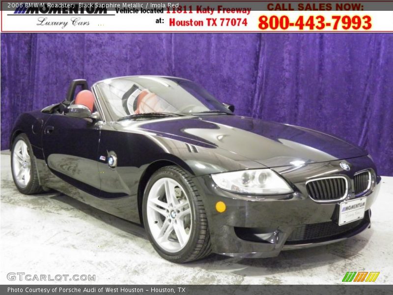 Black Sapphire Metallic / Imola Red 2006 BMW M Roadster