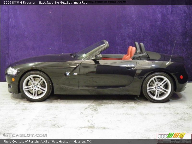 Black Sapphire Metallic / Imola Red 2006 BMW M Roadster