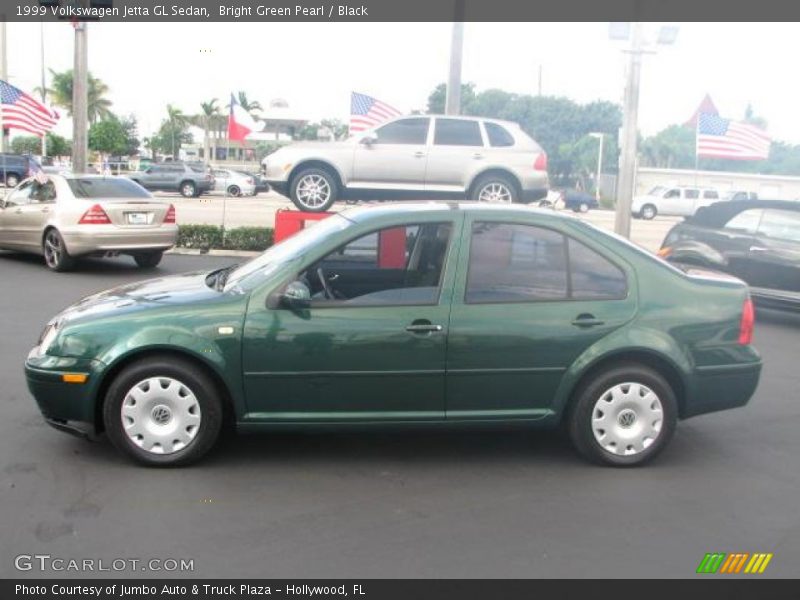 Bright Green Pearl / Black 1999 Volkswagen Jetta GL Sedan