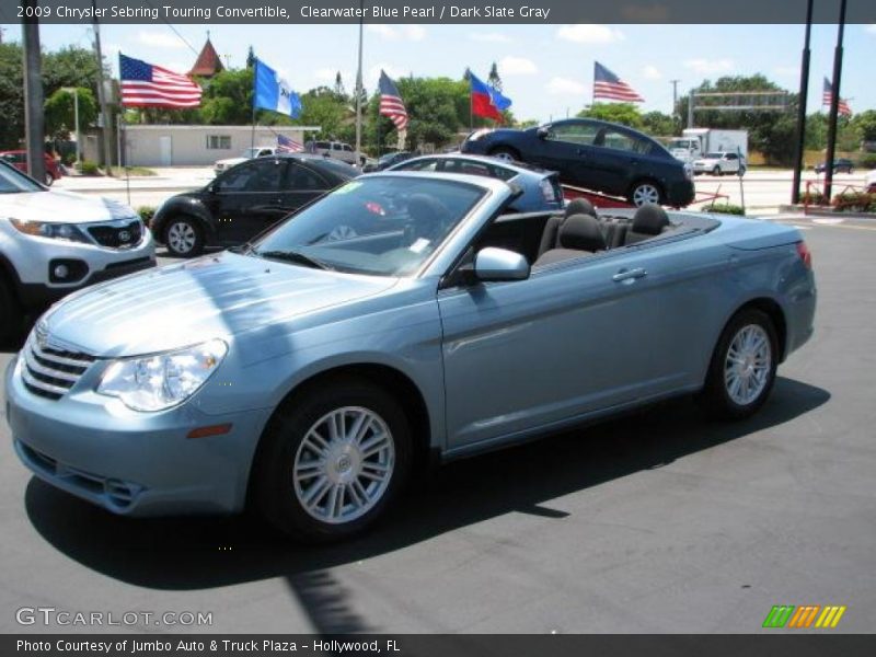Clearwater Blue Pearl / Dark Slate Gray 2009 Chrysler Sebring Touring Convertible