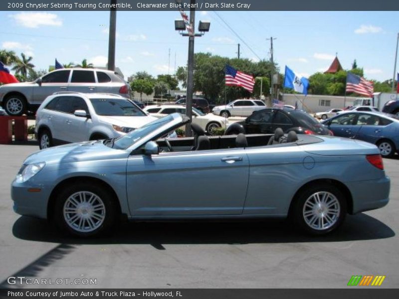 Clearwater Blue Pearl / Dark Slate Gray 2009 Chrysler Sebring Touring Convertible