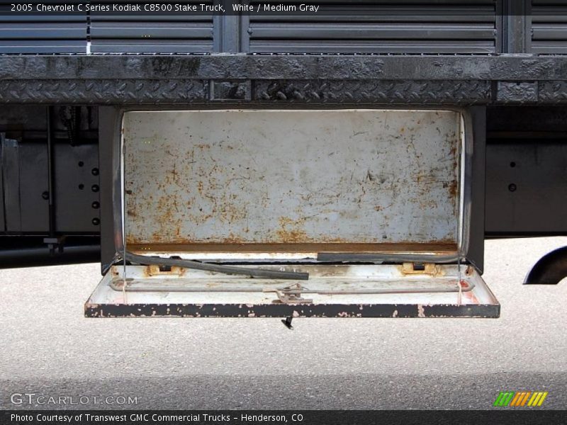 White / Medium Gray 2005 Chevrolet C Series Kodiak C8500 Stake Truck