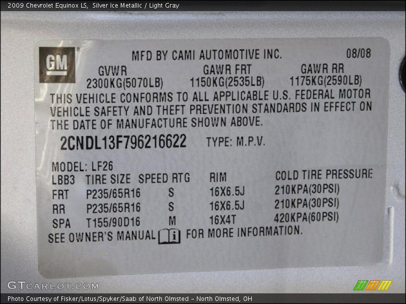 Silver Ice Metallic / Light Gray 2009 Chevrolet Equinox LS