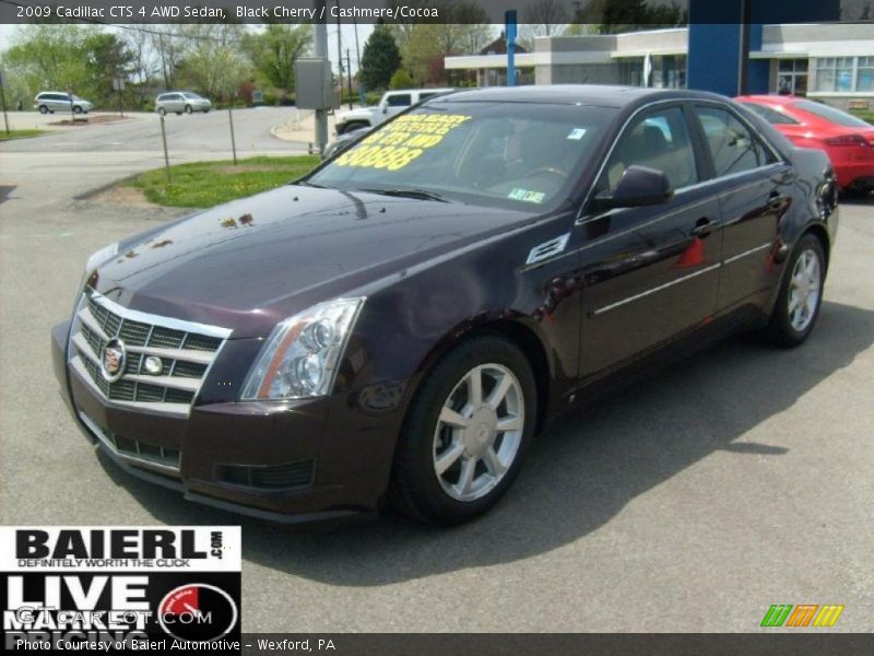 Black Cherry / Cashmere/Cocoa 2009 Cadillac CTS 4 AWD Sedan