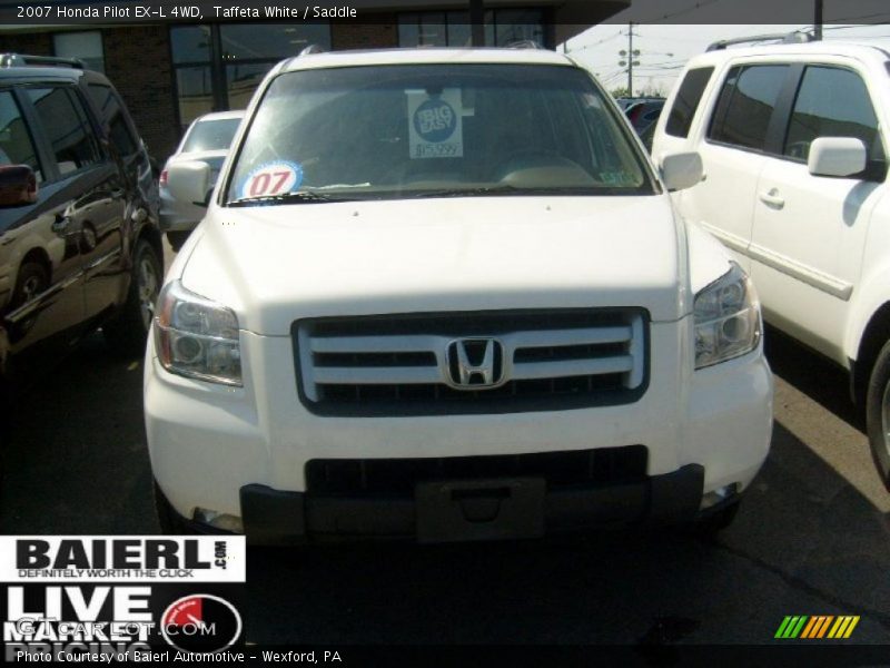 Taffeta White / Saddle 2007 Honda Pilot EX-L 4WD