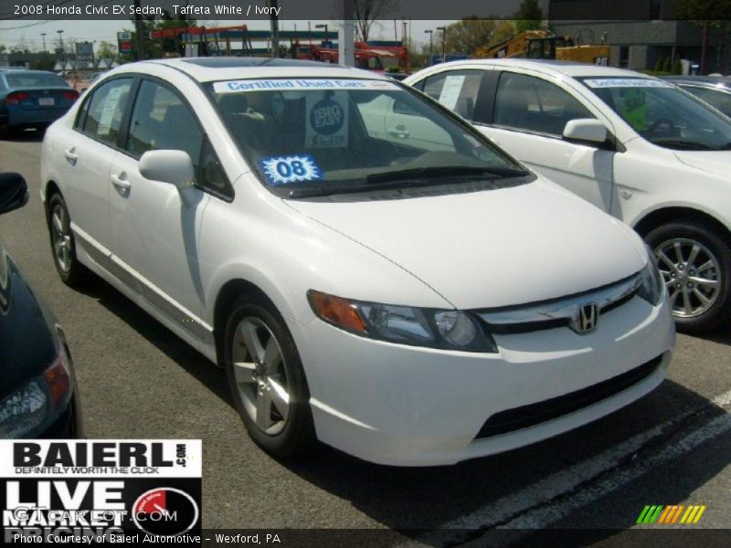 Taffeta White / Ivory 2008 Honda Civic EX Sedan