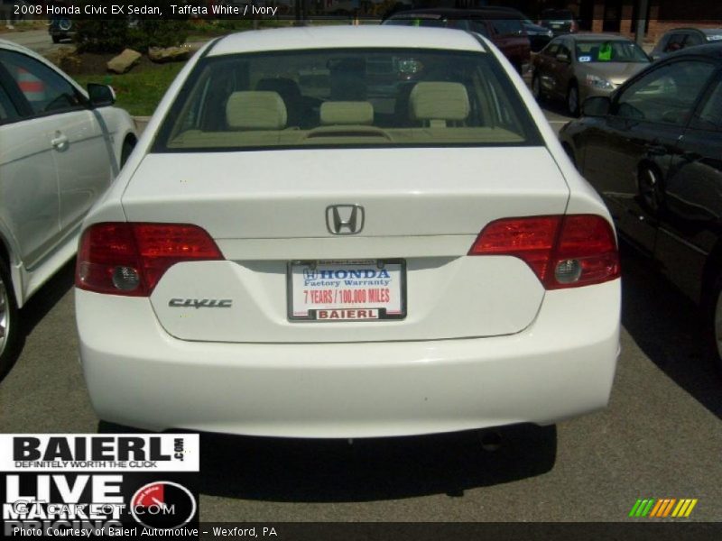 Taffeta White / Ivory 2008 Honda Civic EX Sedan