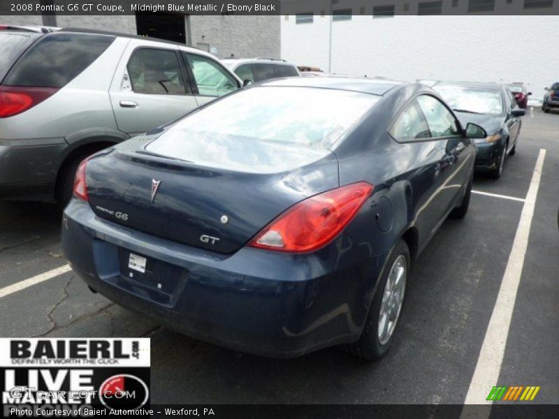 Midnight Blue Metallic / Ebony Black 2008 Pontiac G6 GT Coupe