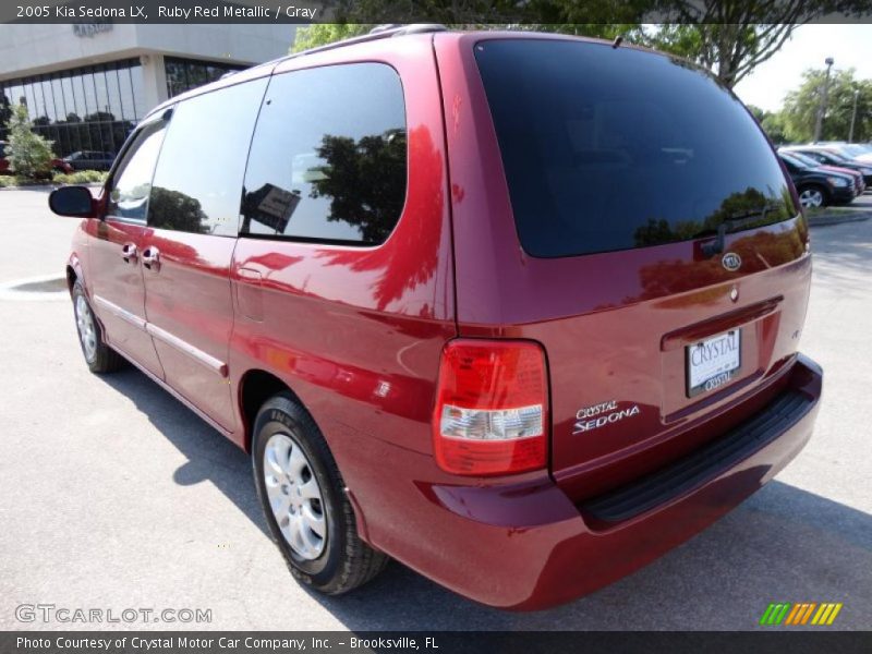 Ruby Red Metallic / Gray 2005 Kia Sedona LX