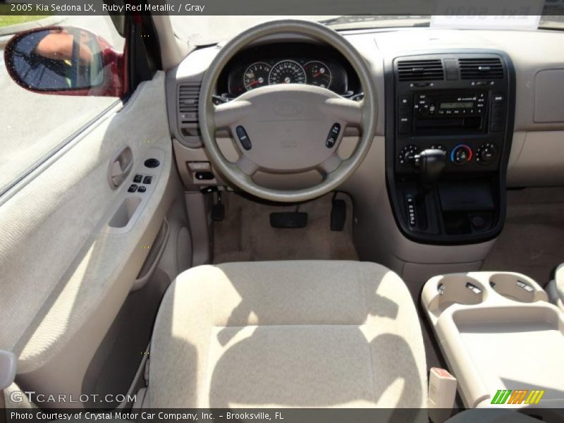 Ruby Red Metallic / Gray 2005 Kia Sedona LX