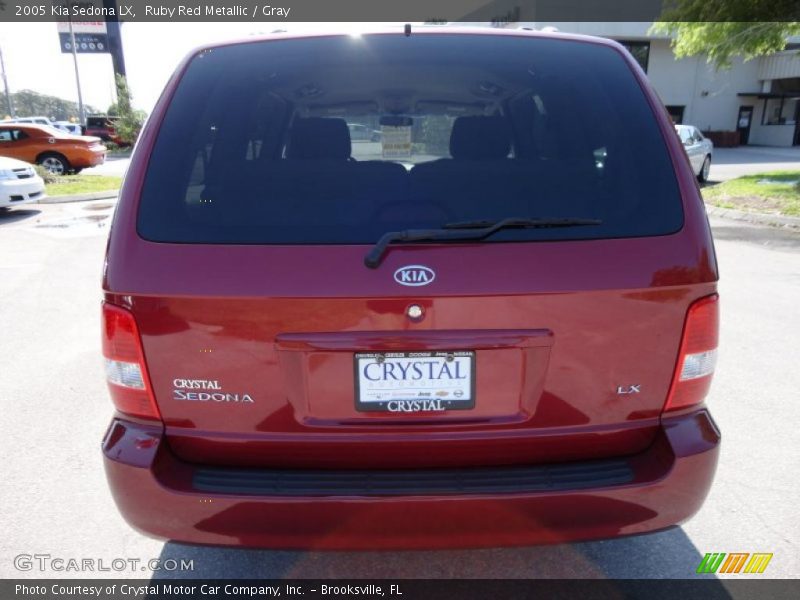 Ruby Red Metallic / Gray 2005 Kia Sedona LX
