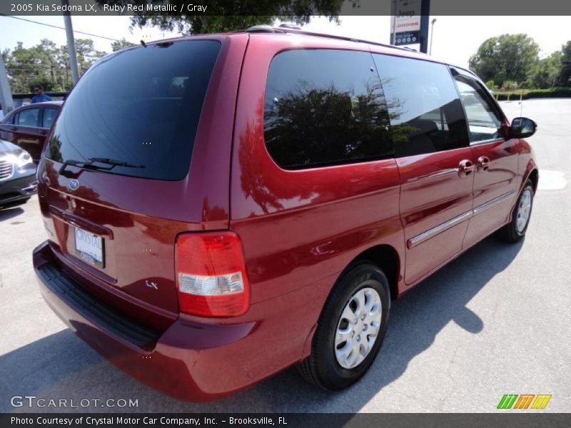 Ruby Red Metallic / Gray 2005 Kia Sedona LX