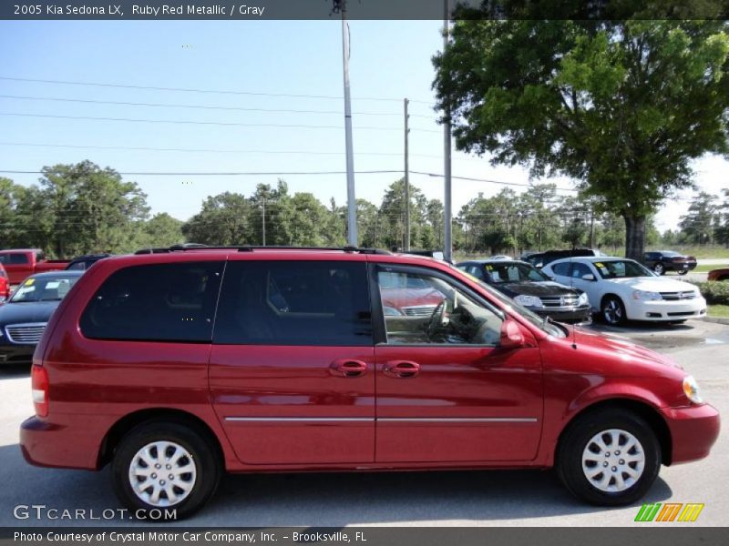 Ruby Red Metallic / Gray 2005 Kia Sedona LX