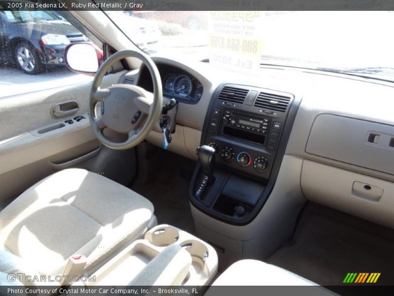 Ruby Red Metallic / Gray 2005 Kia Sedona LX