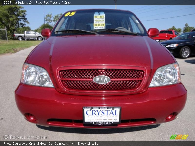 Ruby Red Metallic / Gray 2005 Kia Sedona LX