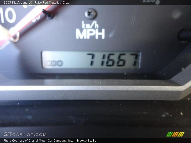 Ruby Red Metallic / Gray 2005 Kia Sedona LX