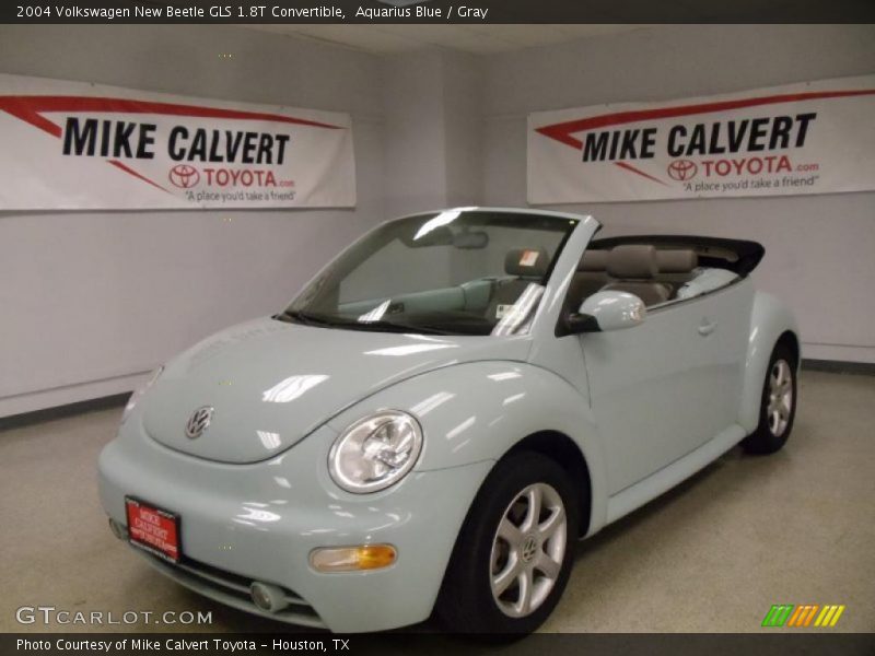 Aquarius Blue / Gray 2004 Volkswagen New Beetle GLS 1.8T Convertible