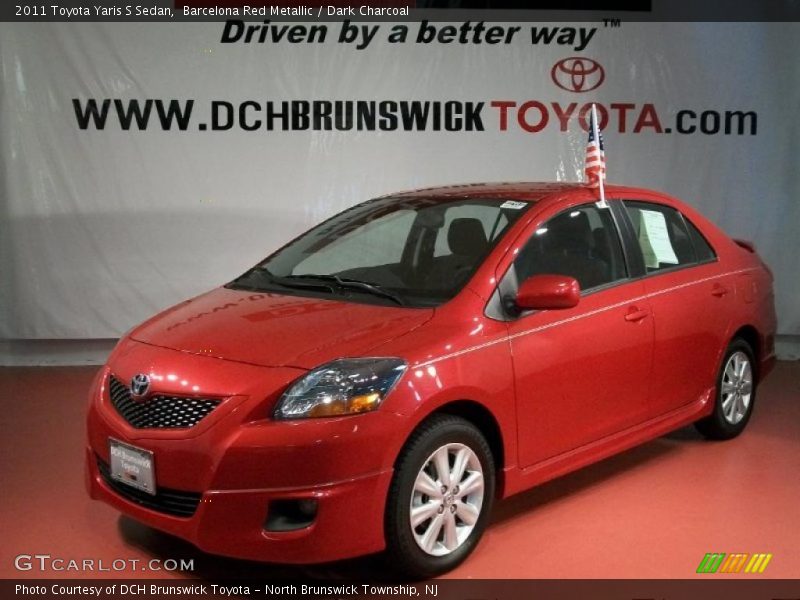 Barcelona Red Metallic / Dark Charcoal 2011 Toyota Yaris S Sedan