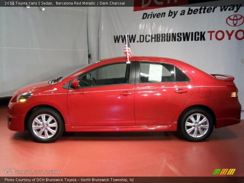 Barcelona Red Metallic / Dark Charcoal 2011 Toyota Yaris S Sedan
