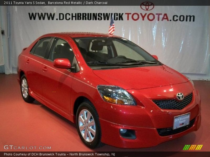 Barcelona Red Metallic / Dark Charcoal 2011 Toyota Yaris S Sedan