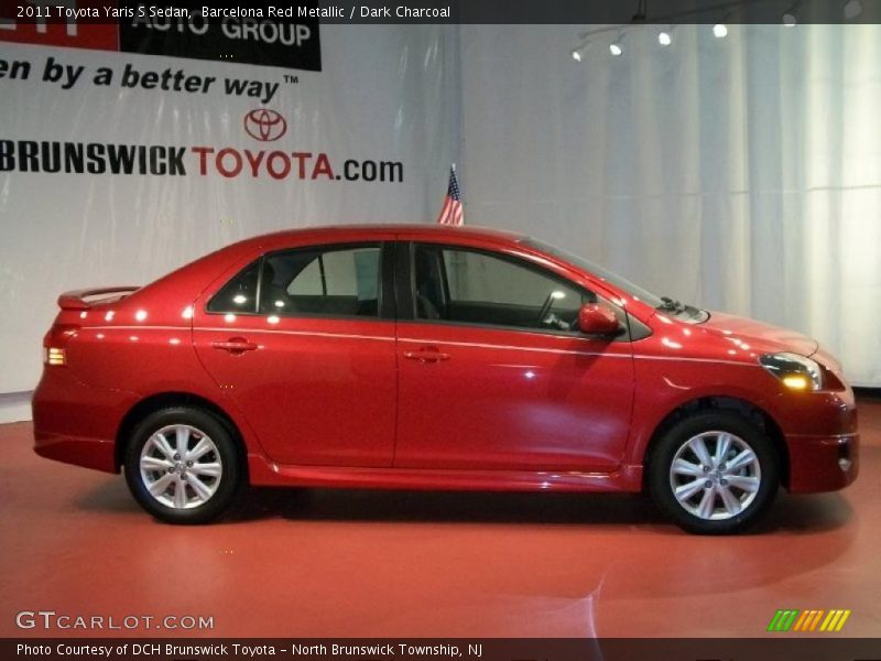 Barcelona Red Metallic / Dark Charcoal 2011 Toyota Yaris S Sedan