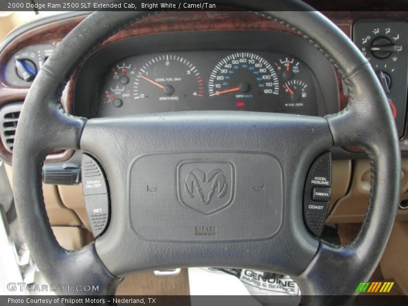Bright White / Camel/Tan 2000 Dodge Ram 2500 SLT Extended Cab