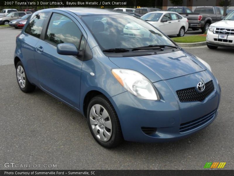 Bayou Blue Metallic / Dark Charcoal 2007 Toyota Yaris 3 Door Liftback