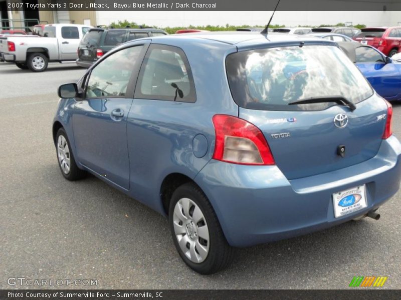 Bayou Blue Metallic / Dark Charcoal 2007 Toyota Yaris 3 Door Liftback