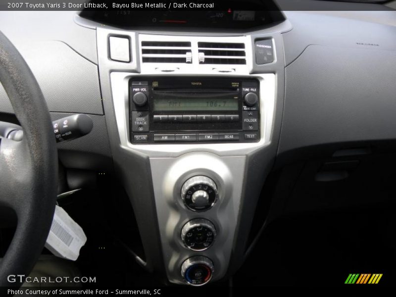 Bayou Blue Metallic / Dark Charcoal 2007 Toyota Yaris 3 Door Liftback
