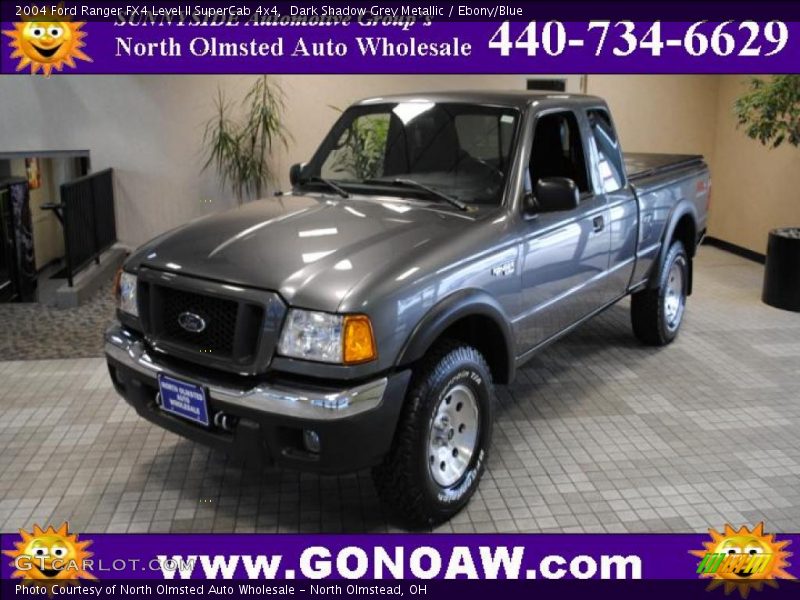 Dark Shadow Grey Metallic / Ebony/Blue 2004 Ford Ranger FX4 Level II SuperCab 4x4