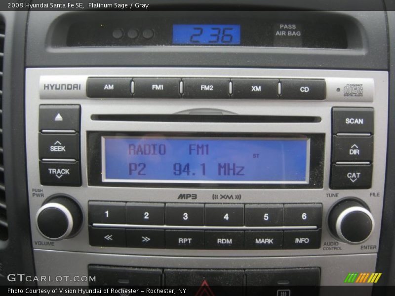 Platinum Sage / Gray 2008 Hyundai Santa Fe SE