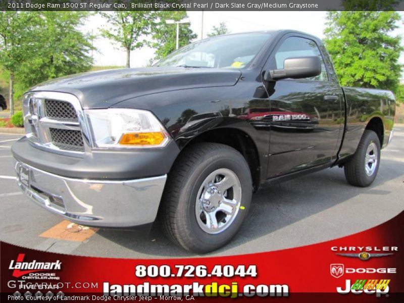 Brilliant Black Crystal Pearl / Dark Slate Gray/Medium Graystone 2011 Dodge Ram 1500 ST Regular Cab