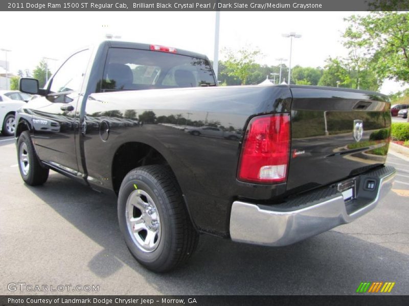 Brilliant Black Crystal Pearl / Dark Slate Gray/Medium Graystone 2011 Dodge Ram 1500 ST Regular Cab