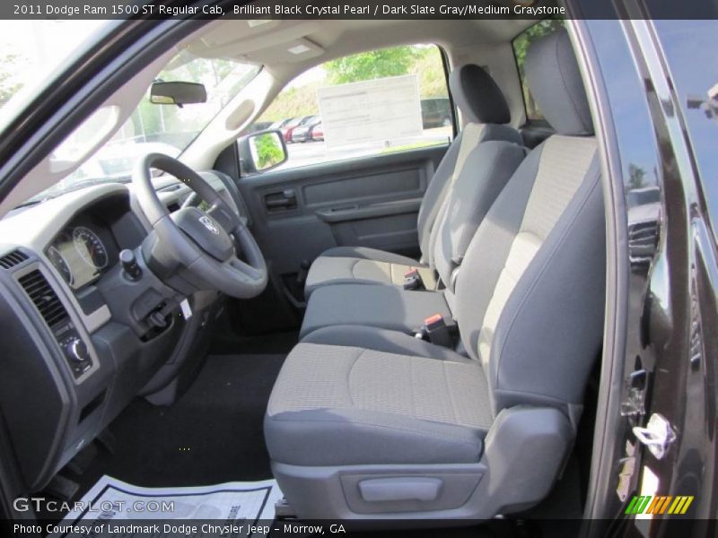 Brilliant Black Crystal Pearl / Dark Slate Gray/Medium Graystone 2011 Dodge Ram 1500 ST Regular Cab