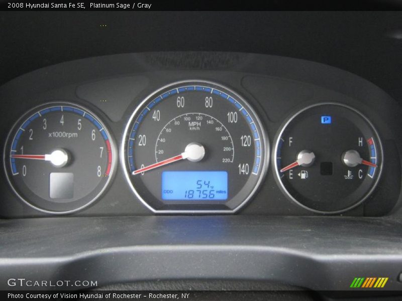 Platinum Sage / Gray 2008 Hyundai Santa Fe SE