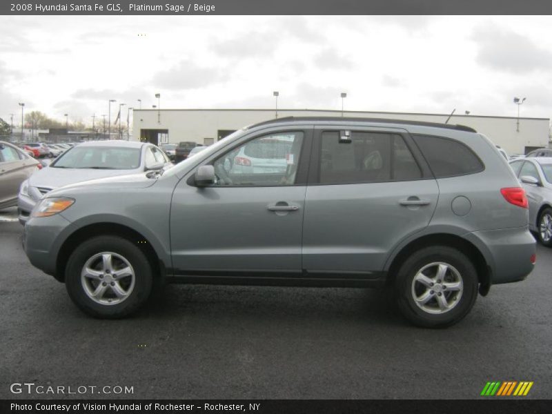 Platinum Sage / Beige 2008 Hyundai Santa Fe GLS
