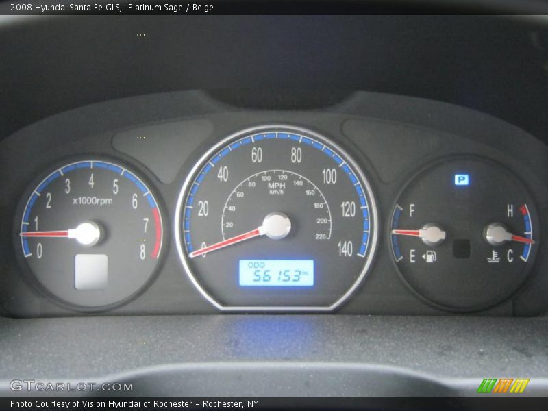 Platinum Sage / Beige 2008 Hyundai Santa Fe GLS