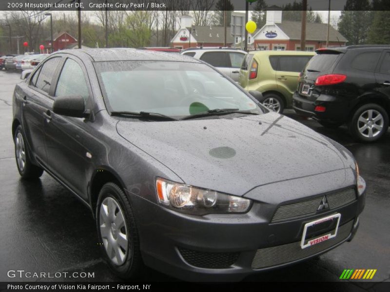 Graphite Gray Pearl / Black 2009 Mitsubishi Lancer DE