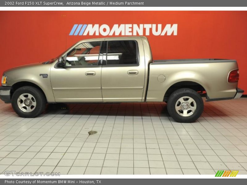 Arizona Beige Metallic / Medium Parchment 2002 Ford F150 XLT SuperCrew