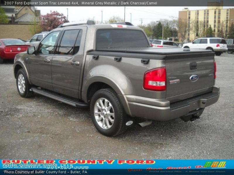Mineral Grey Metallic / Dark Charcoal/Camel 2007 Ford Explorer Sport Trac Limited 4x4