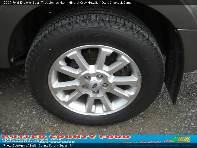 Mineral Grey Metallic / Dark Charcoal/Camel 2007 Ford Explorer Sport Trac Limited 4x4