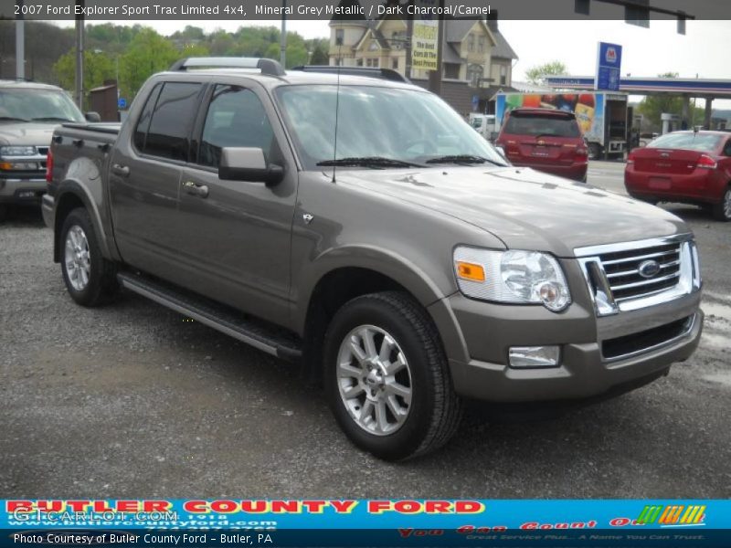 Mineral Grey Metallic / Dark Charcoal/Camel 2007 Ford Explorer Sport Trac Limited 4x4