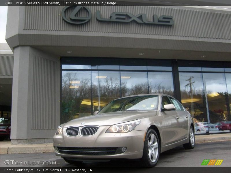 Platinum Bronze Metallic / Beige 2008 BMW 5 Series 535xi Sedan