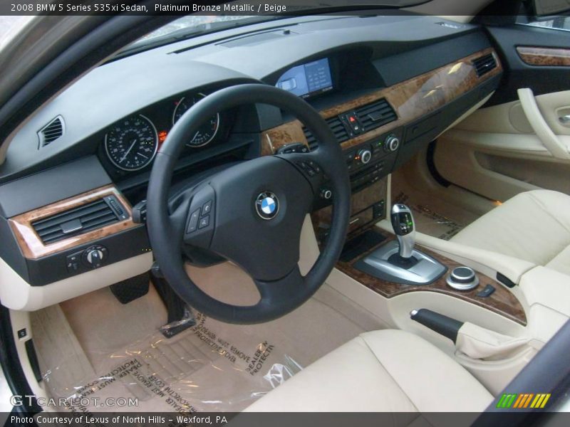 Platinum Bronze Metallic / Beige 2008 BMW 5 Series 535xi Sedan