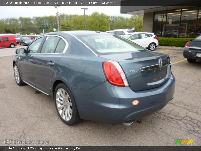 Steel Blue Metallic / Light Camel/Olive Ash 2010 Lincoln MKS EcoBoost AWD