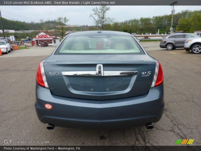 Steel Blue Metallic / Light Camel/Olive Ash 2010 Lincoln MKS EcoBoost AWD