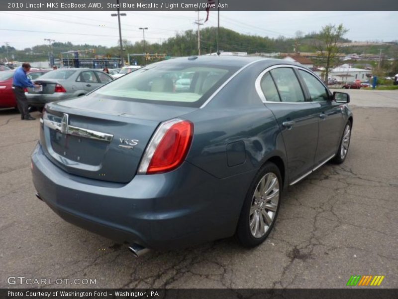 Steel Blue Metallic / Light Camel/Olive Ash 2010 Lincoln MKS EcoBoost AWD