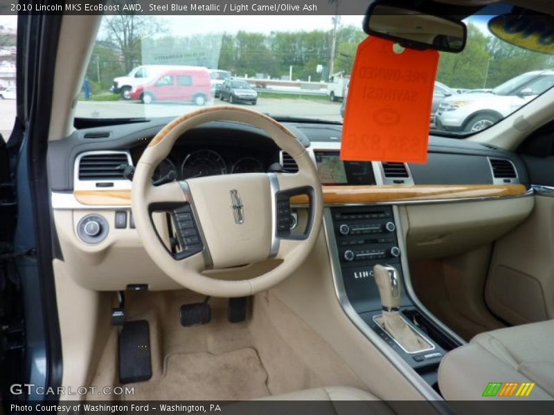 Steel Blue Metallic / Light Camel/Olive Ash 2010 Lincoln MKS EcoBoost AWD