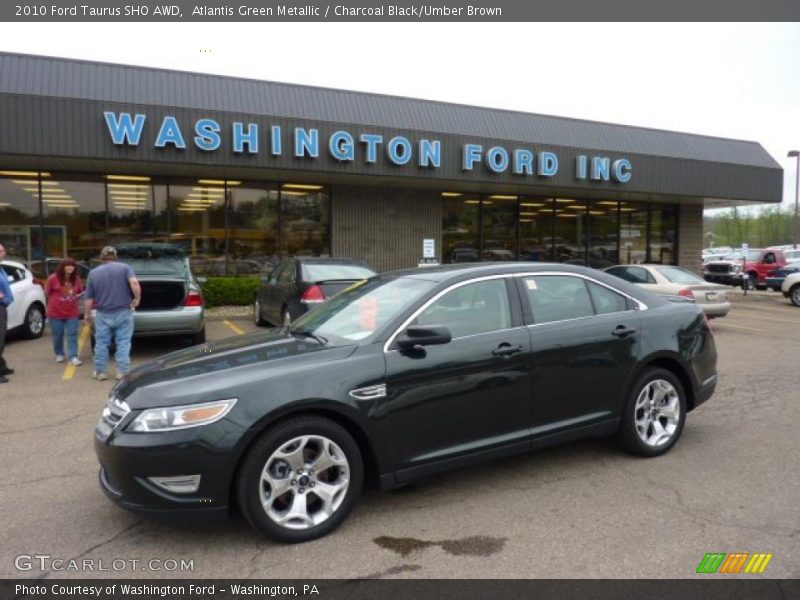 Atlantis Green Metallic / Charcoal Black/Umber Brown 2010 Ford Taurus SHO AWD